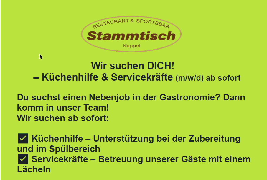 Stammtisch sucht Verstärkung