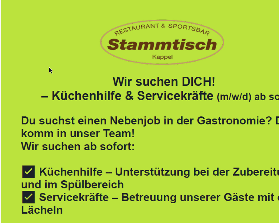 Stammtisch sucht Verstärkung